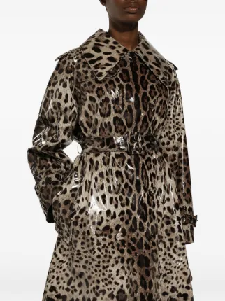 Dolce & Gabbana leopard-print Belted Trench Coat | Neutrals | FARFETCH