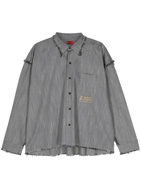 Liberal Youth Ministry logo-embroidered frayed shirt