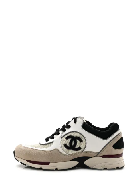 CHANEL Pre-Owned CC suede panelled sneakers
