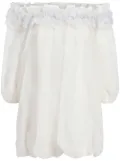 Cinq A Sept Nava embroidered ruffled minidress - Neutrals