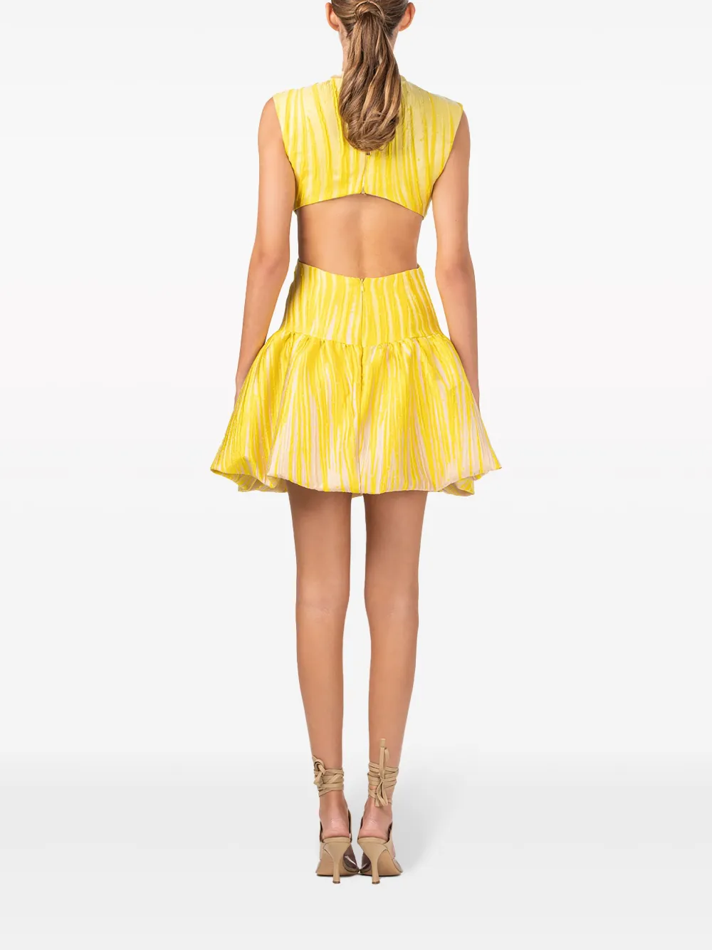 Shop Silvia Tcherassi Nadra Textured Taffeta Minidress In Yellow