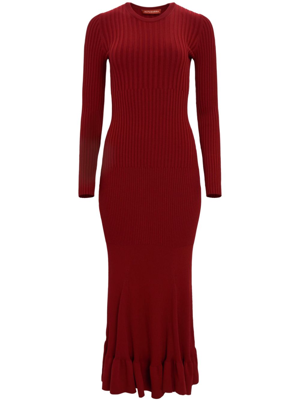 Shop Altuzarra Seyrig Rib-knit Dress In Red