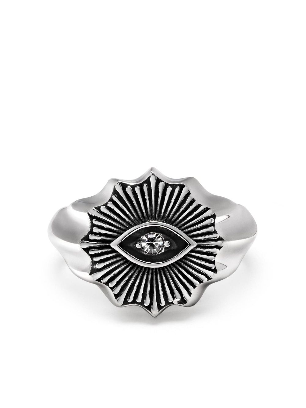 Nialaya Jewelry Evil Eye crystal ring - Silver