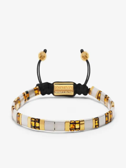 Nialaya Jewelry logo-engraved beaded bracelet