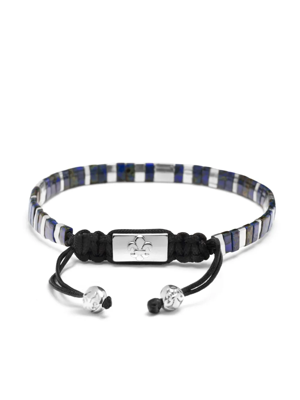 Nialaya Jewelry Logo-engraved Beaded Bracelet In Blue