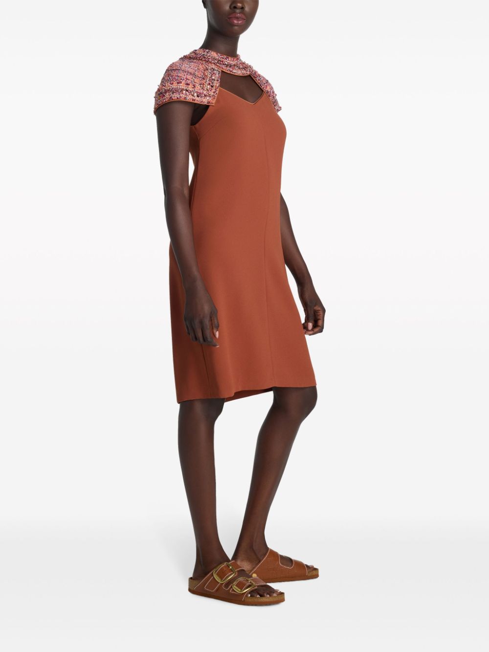 St. John Midi-jurk met tweed vlak Oranje