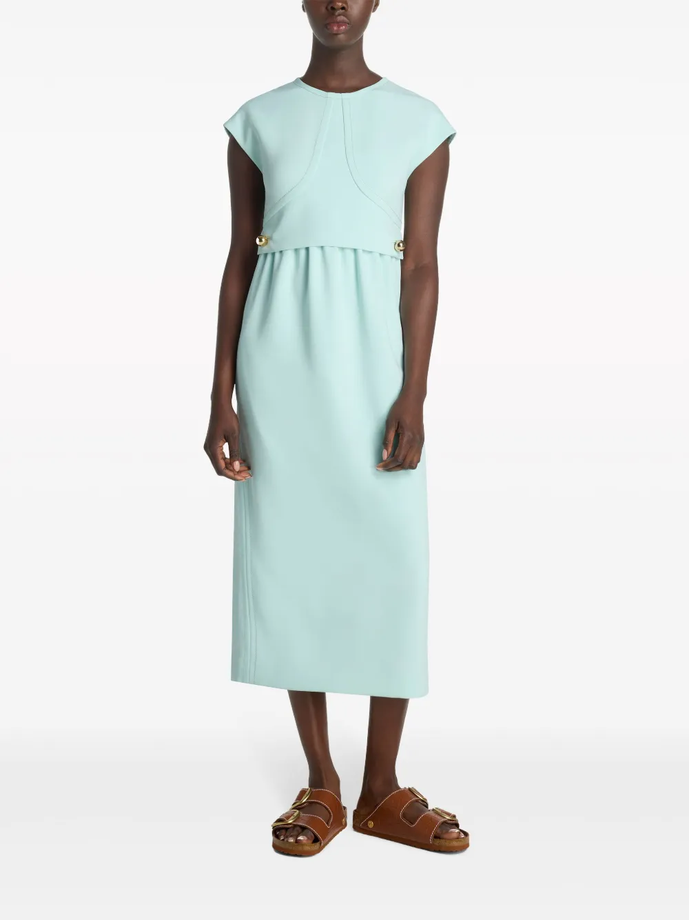 St. John Gesmockte midi-jurk - Blauw