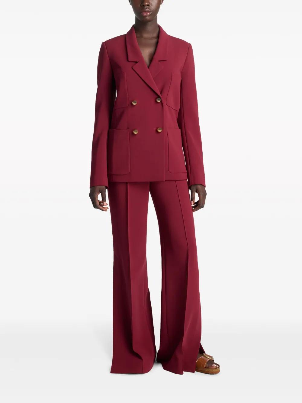 Shop St John Stretch-cady Blazer In Red