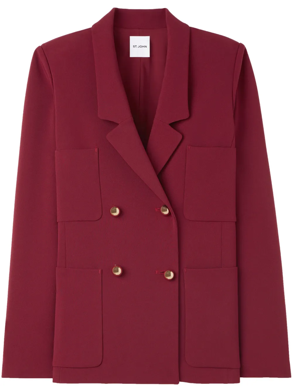 Shop St John Stretch-cady Blazer In Red