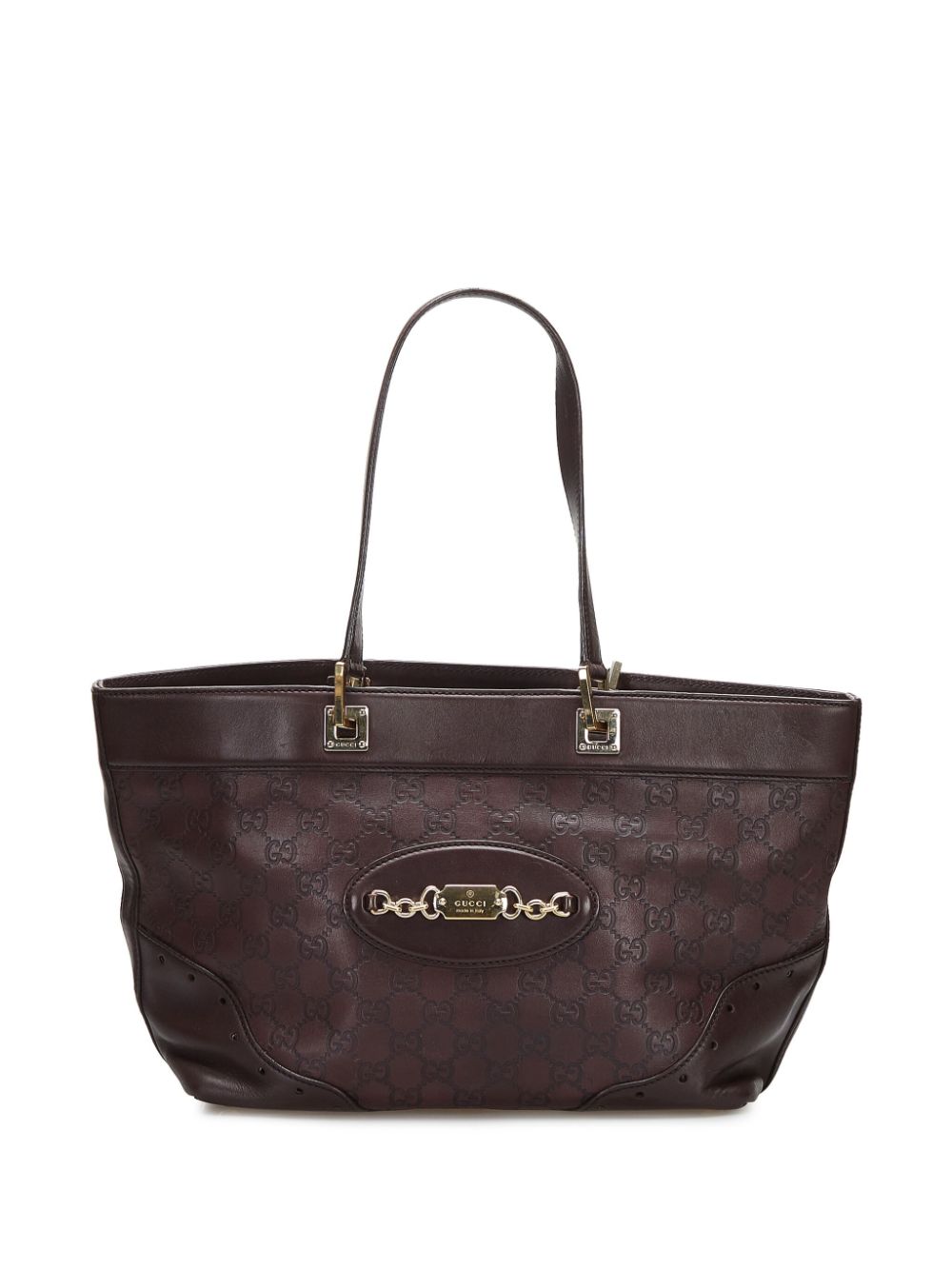 Pre-owned Gucci 2000-2015 Sima Punch Tote Bag In Brown