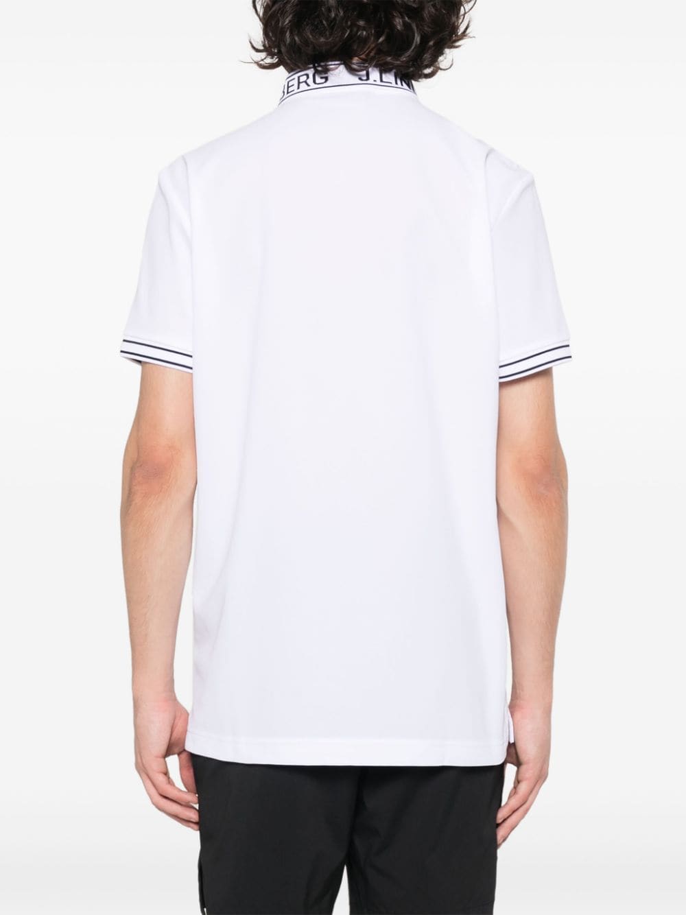 Shop J. Lindeberg Austin Piqué Polo Shirt In White