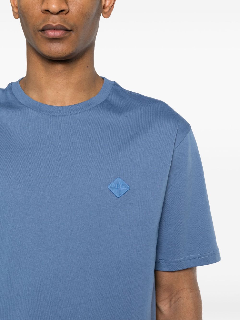 Shop J. Lindeberg Hale Logo-patch T-shirt In Blue