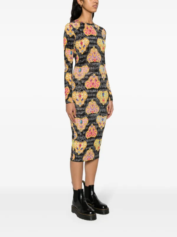 Versace Jeans Couture Couture Bodycon Midi Dress | Black | FARFETCH
