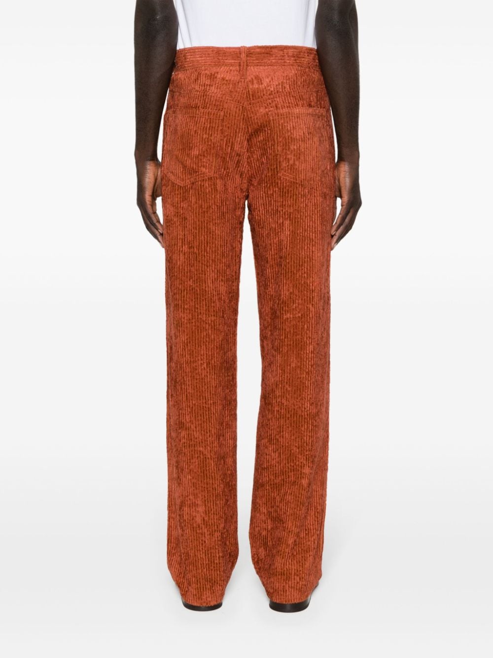 Shop Séfr Maceo Velour Trousers In Orange