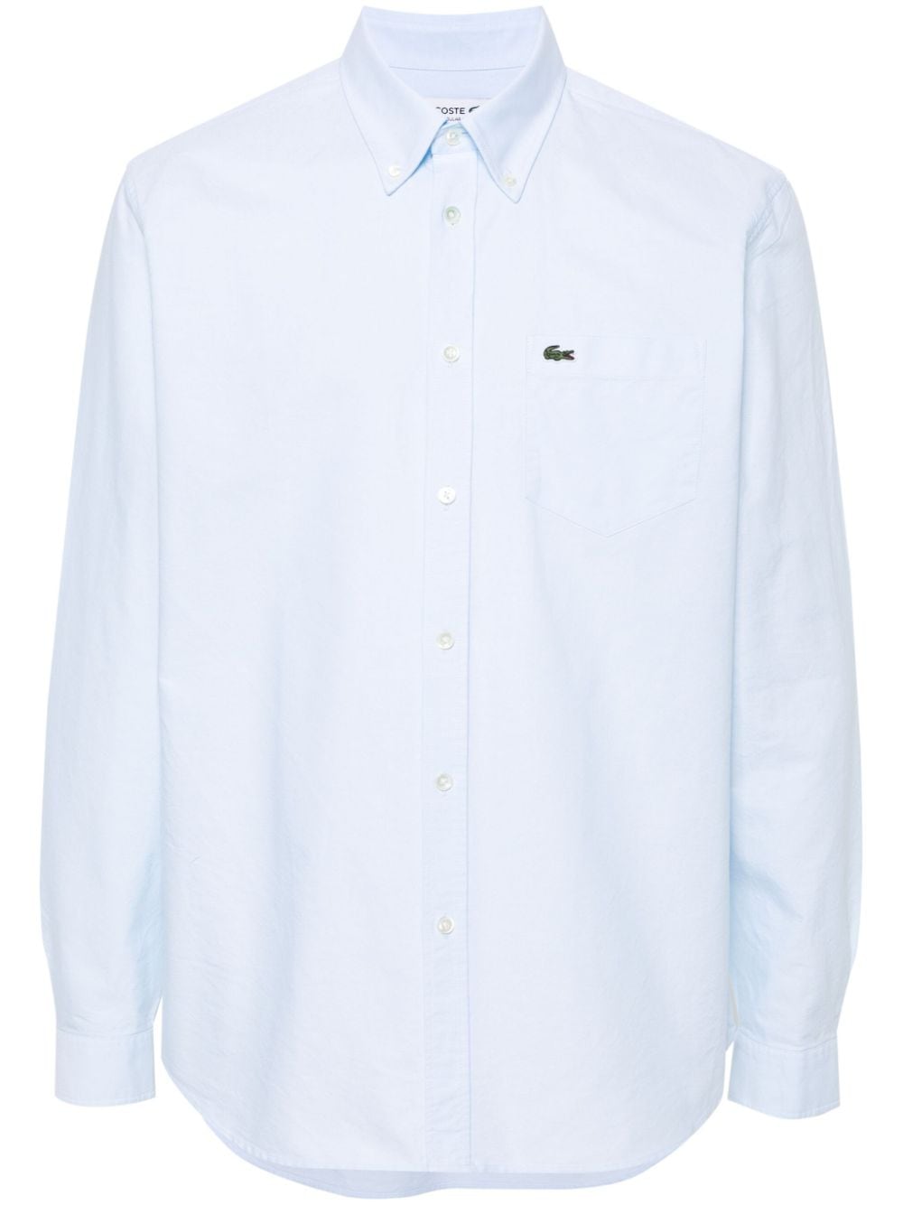 Lacoste Logo-patch Cotton Shirt In Blue