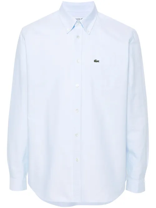 Chemise en coton à patch logo - Lacoste - Modalova