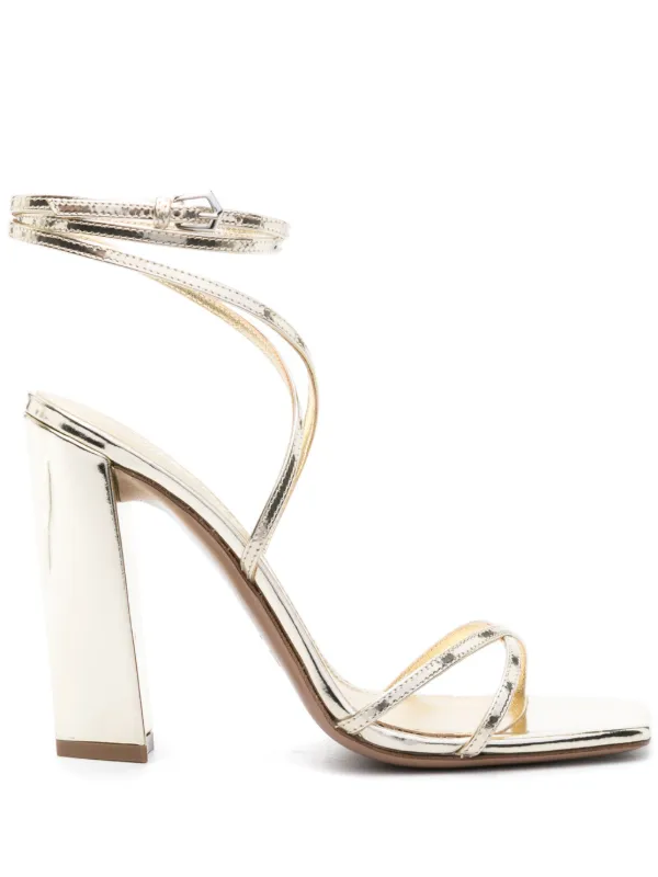 Paris Texas Diana 105mm Wraparound Sandals in Gold
