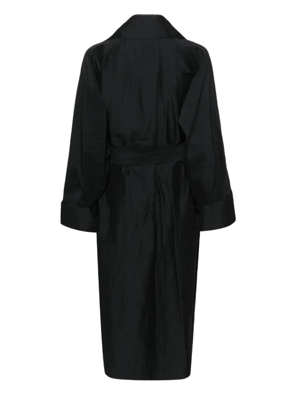 fur embroidery trench short ブラック Short Trench - Black Nyco Twill | Nepenthes New York