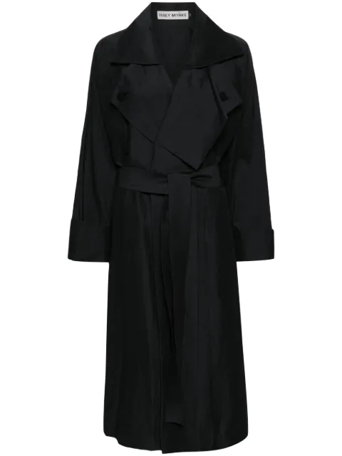 Issey Miyake Shaped Membrane belted maxi coat