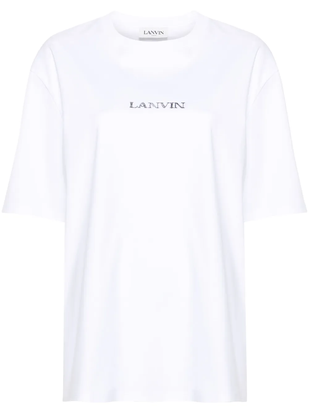 Lanvin Logo-embroidered Cotton T-shirt In White