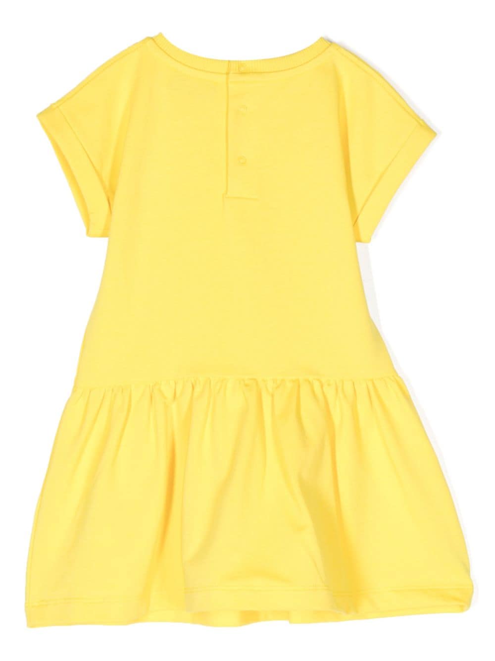 Shop Moschino Teddy-motif Stretch-cotton Dress In Yellow