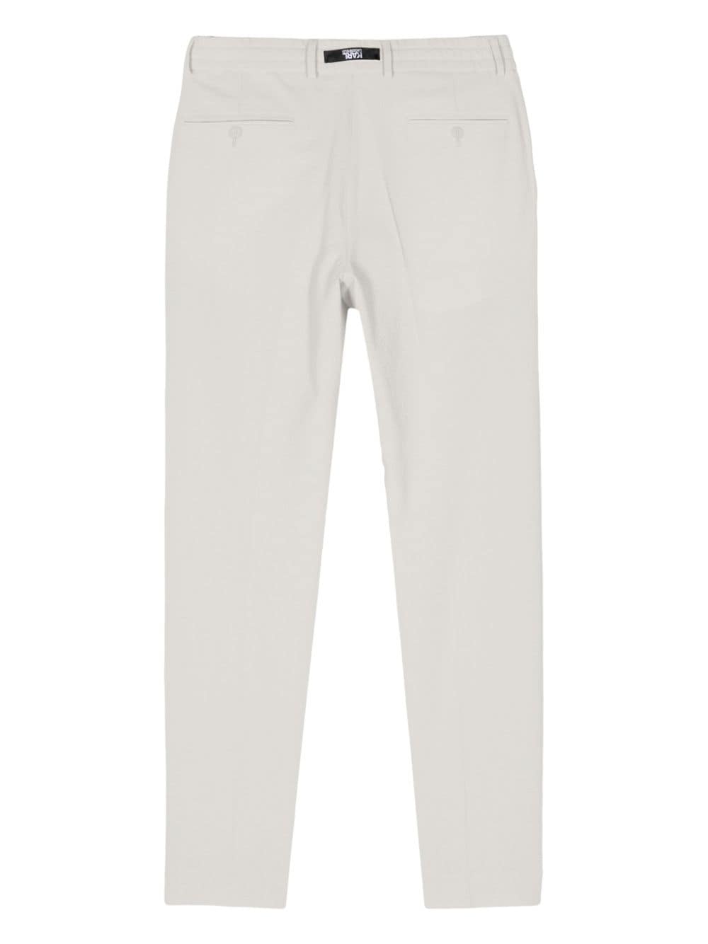 Shop Karl Lagerfeld Drawstring-waist Seersucker Chinos In White