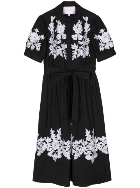 Carolina Herrera floral-embroidered midi dress Women