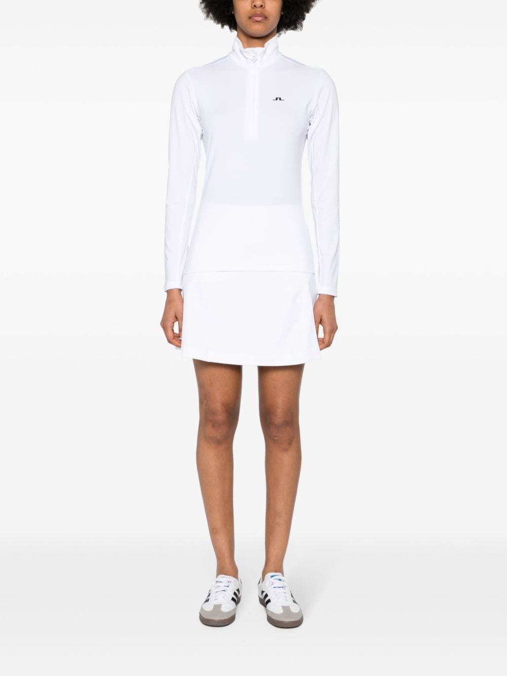 Shop J. Lindeberg Temba Logo-print Mini Skirt In White