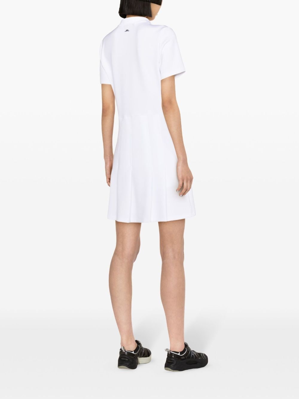 Shop J. Lindeberg Kanai A-line Pleated Minidress In White