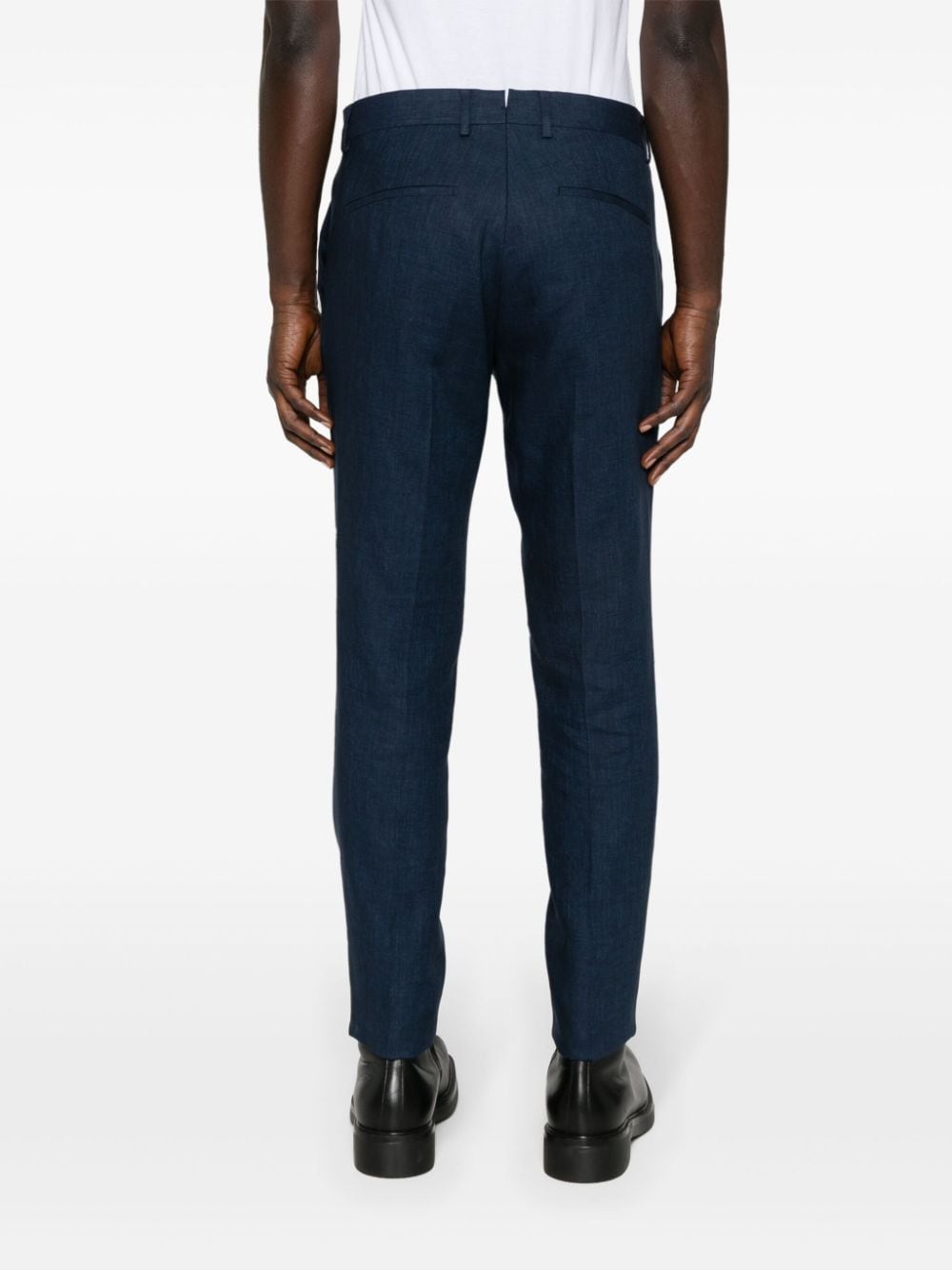 Shop J. Lindeberg Grant Super Linen Trousers In Blue
