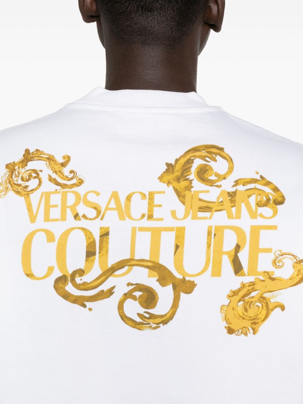 Shop Versace Jeans Couture Baroque-print Sweatshirt In White