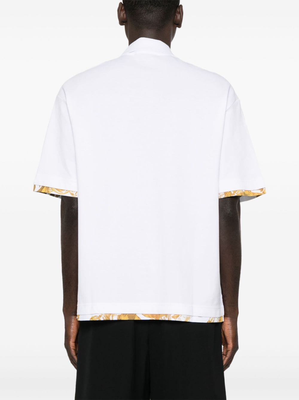 Shop Versace Jeans Couture Embroidered-logo Polo Shirt In White