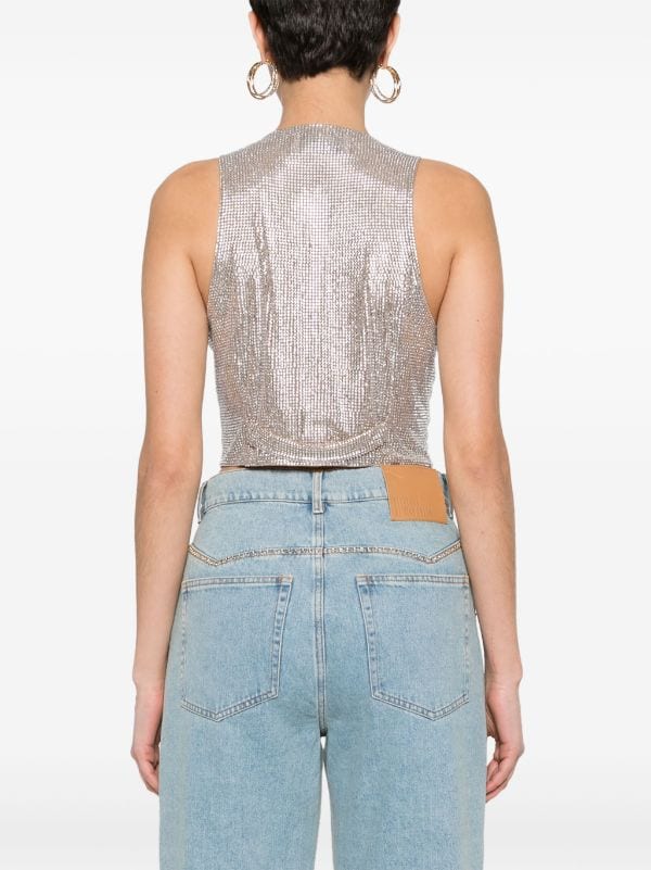 Prada crystal-mesh Crop Top - Farfetch