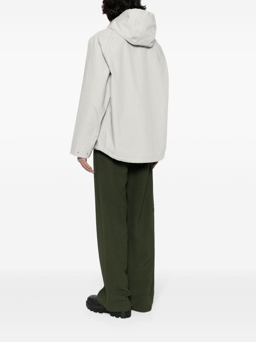 Shop Croquis Hooded Cotton Jacket In Grau