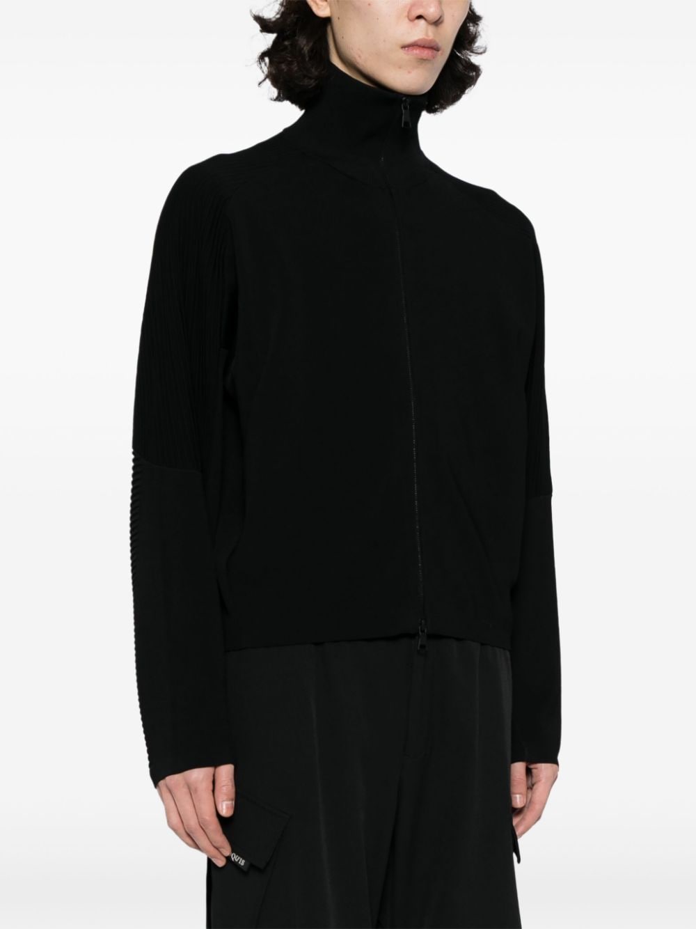 Shop Croquis Roll-neck Zip-up Cardigan In Schwarz