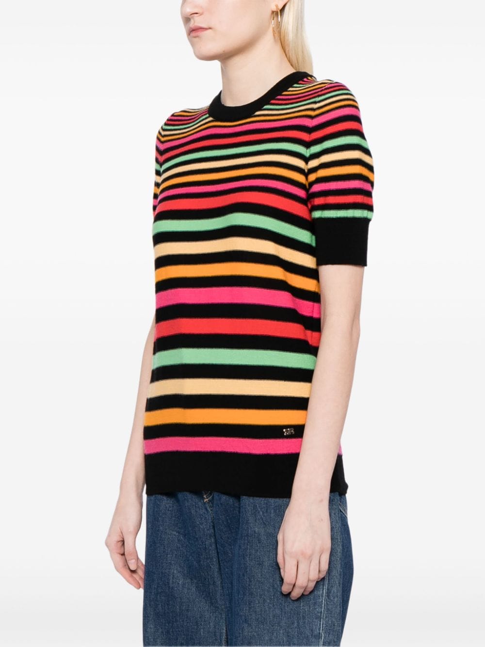 Shop Sonia Rykiel Striped Wool Top In Multicolour