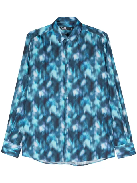 Karl Lagerfeld watercolour-print cotton shirt
