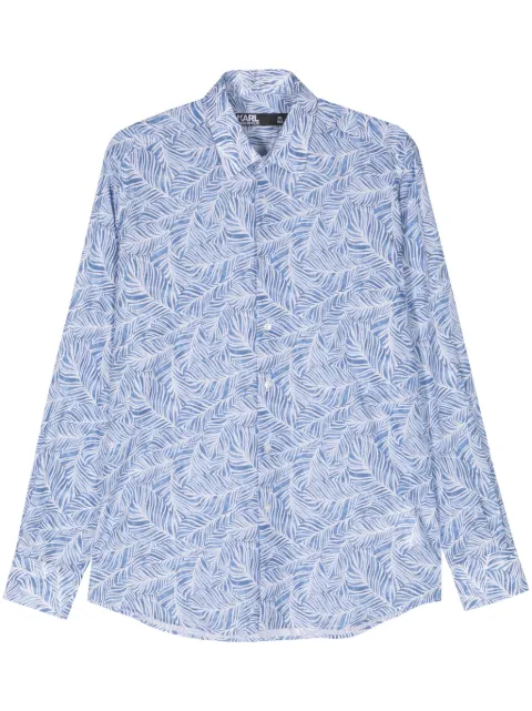 Karl Lagerfeld camisa con hojas estampadas
