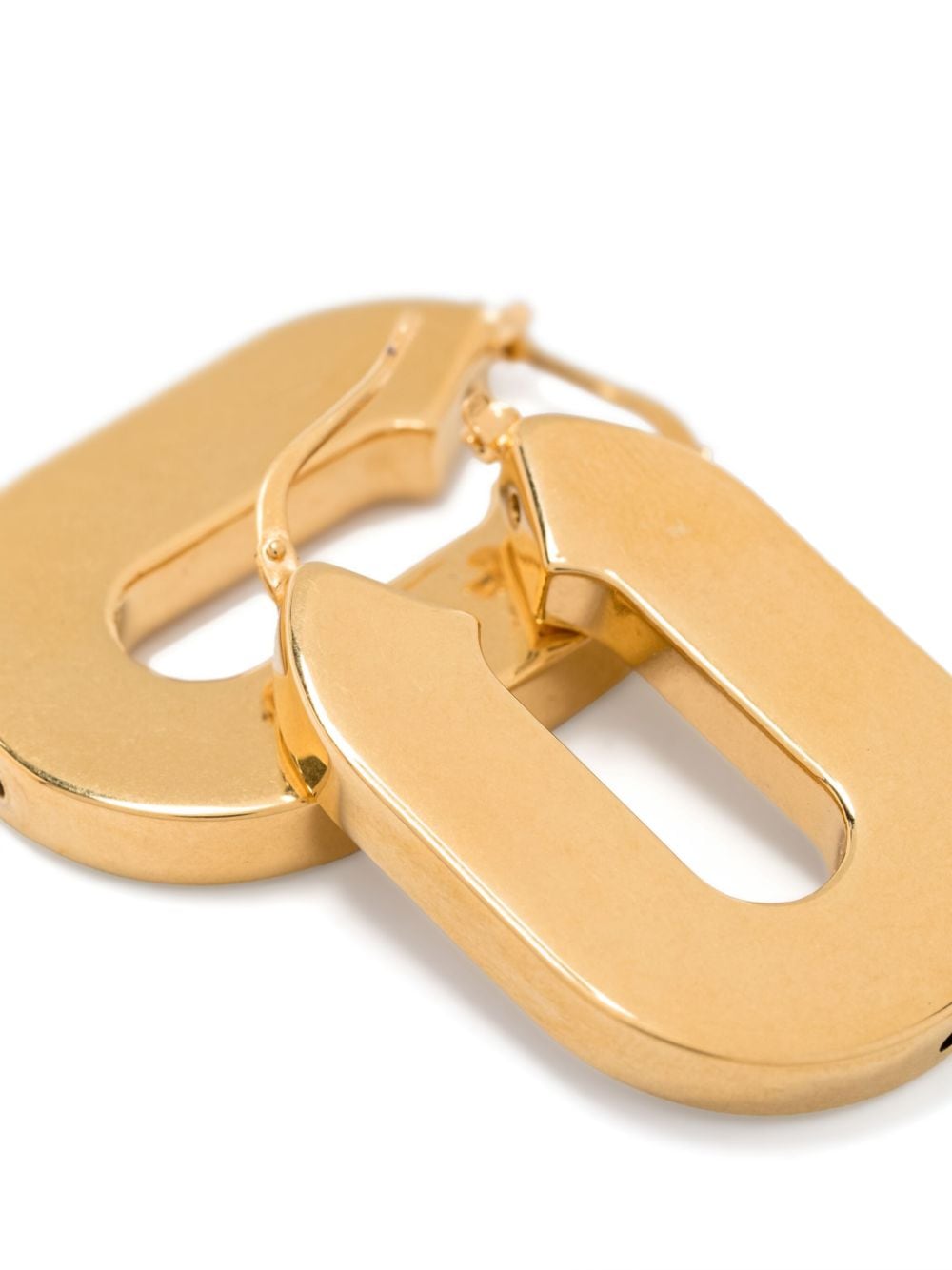 Shop Jil Sander Polished Hinged Hoop Earrings In Gold