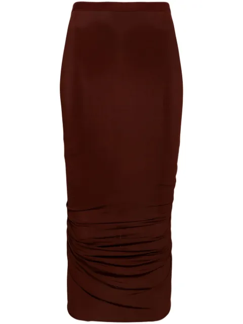 Rick Owens high-waisted ruched midi skirt 