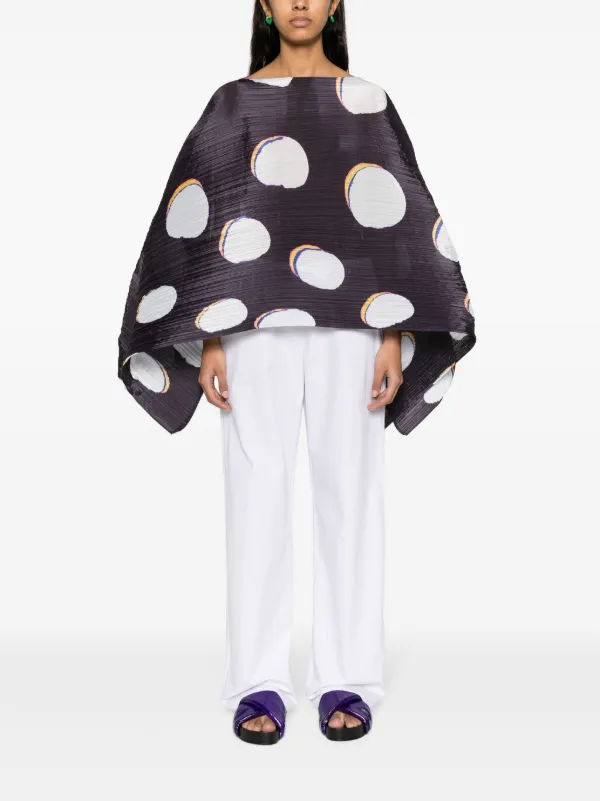 Pleats Please Issey Miyake Bean Dots Madame-T Tunic | Blue 