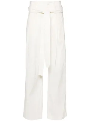 White linen wide leg on sale trousers