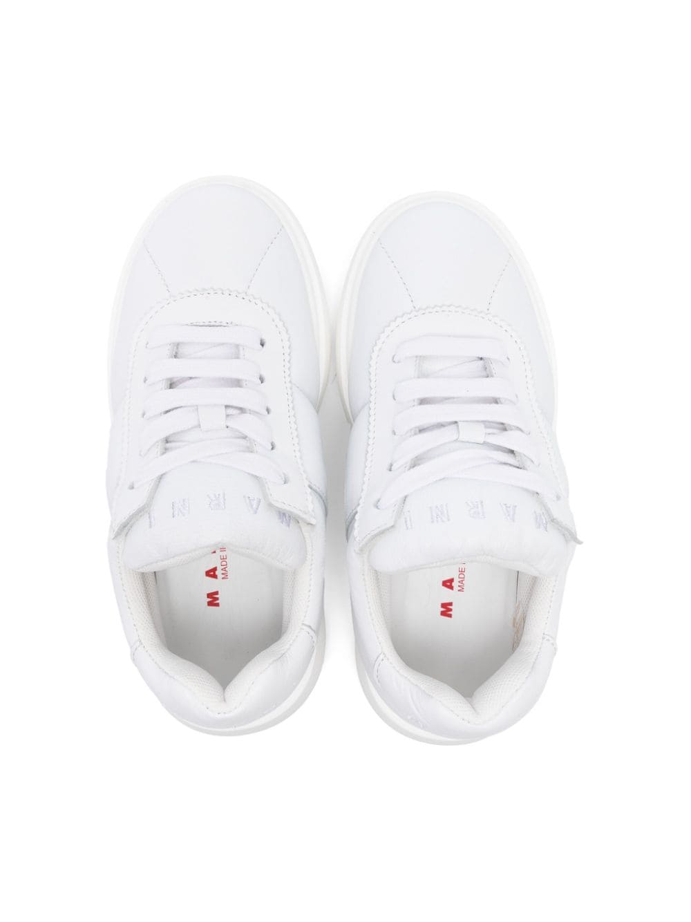 Shop Marni Padded Lace-up Sneakers In 白色