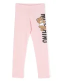 Moschino Kids Teddy Bear-print cotton blend leggings - Pink