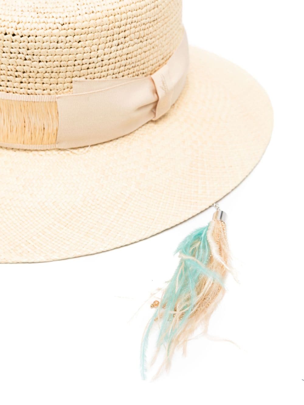 Shop Borsalino Woven-raffia Panama Hat In Neutrals