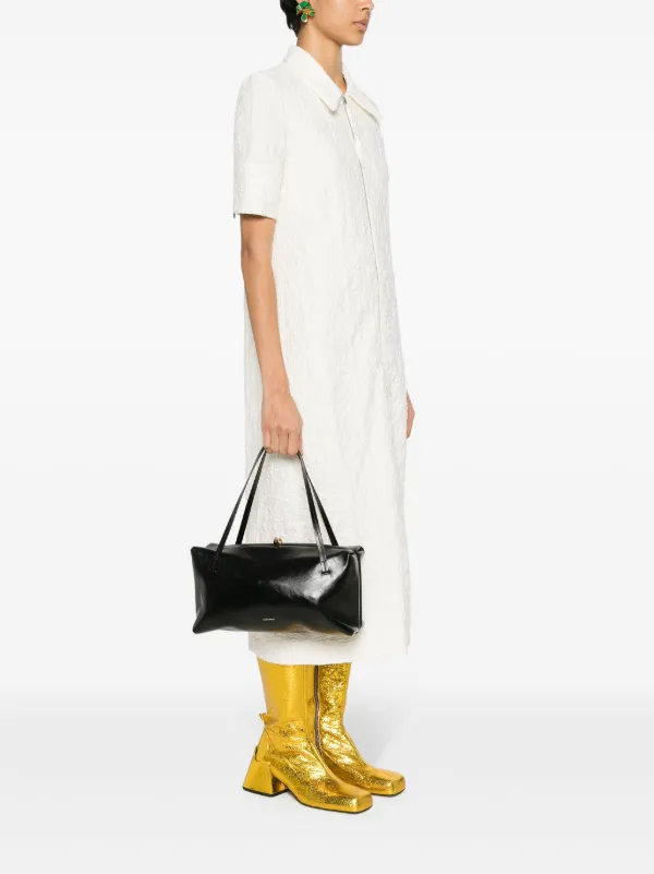 Jil Sander Goji Leather Shoulder Bag | Black | FARFETCH