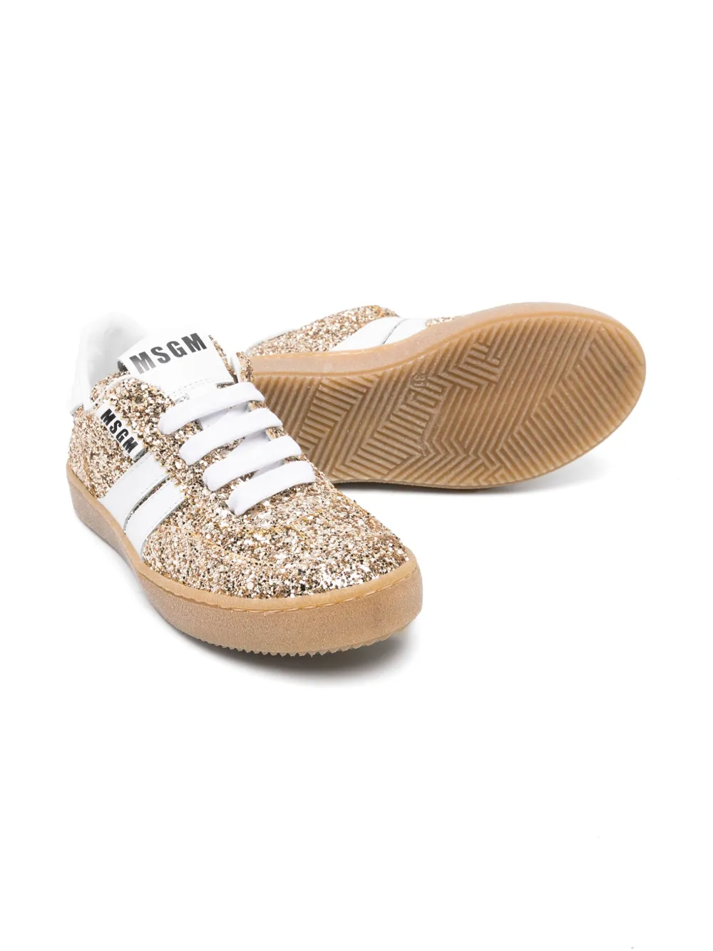 MSGM Kids glittered lace-up sneakers | Teen Girl Shoes | Image 2