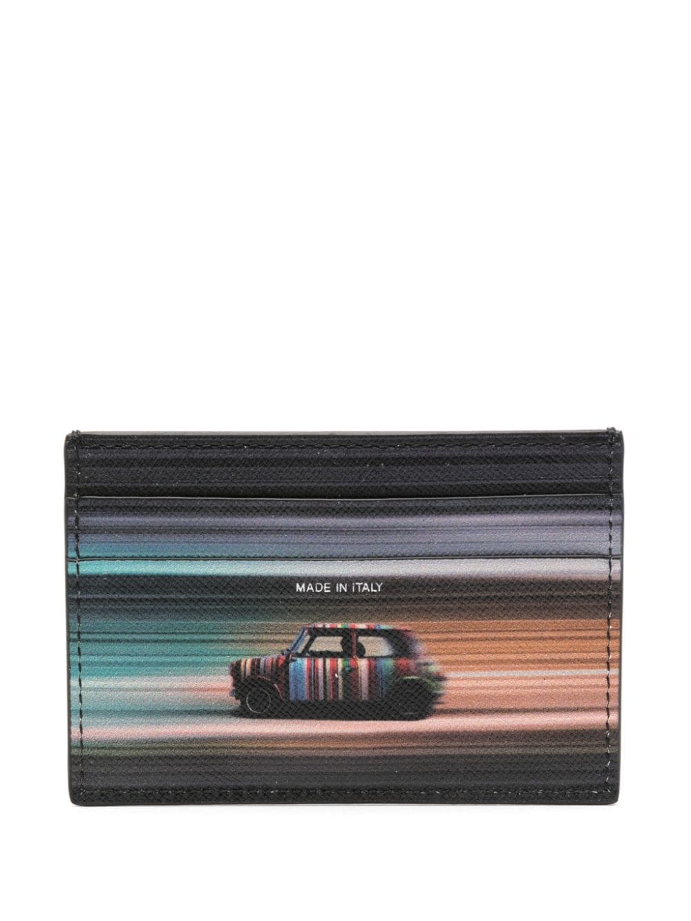 Shop Paul Smith Mini Blur Leather Card Holder In Black