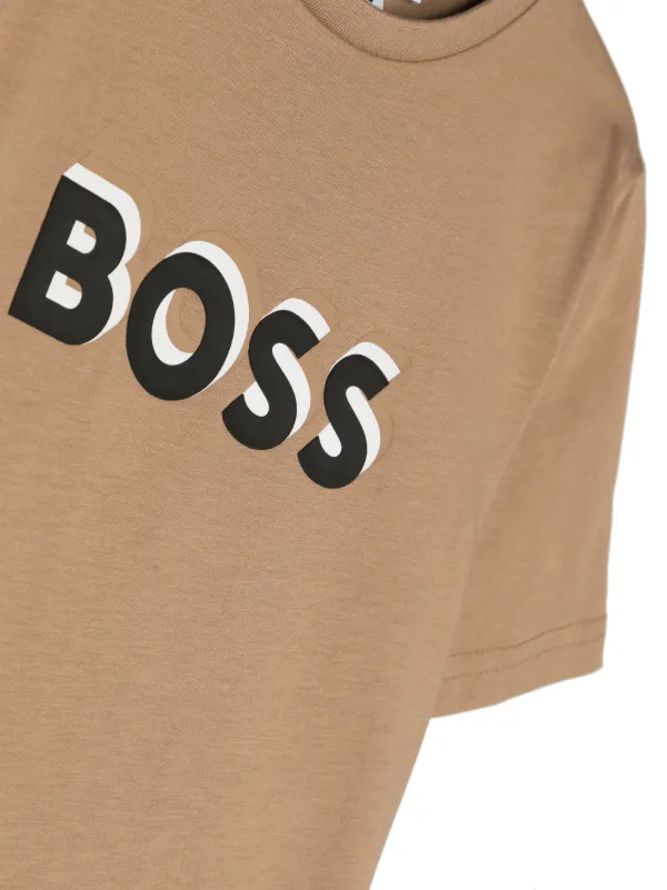 BOSS Kidswear Camiseta Com Estampa De Logo | Neutro | FARFETCH BR
