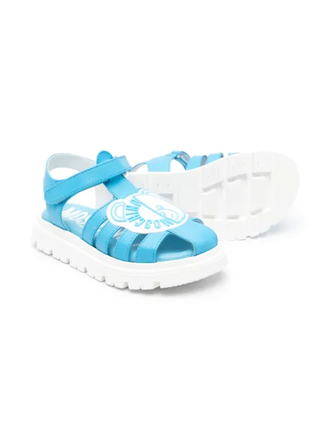 MOSCHINO BABY on sale TODDLER BOY GIRL BEAR BLUE SUMMER SANDALS SIZE 22 6C